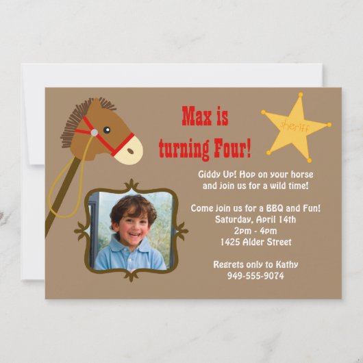 カウボーイ·バースデー·パーティーの招待 招待状 (正面)