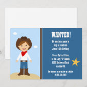 カウボーイ·バースデー·パーティーの招待 招待状 (正面/裏面)