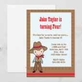 カウボーイ·バースデー·パーティーの招待 招待状 (正面/裏面)