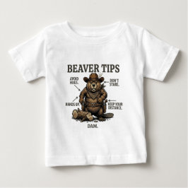 カウボーイ ビーバー おもしろ 野生西部 ヴィンテージ ベビーTシャツ