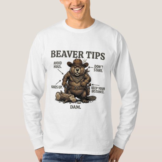 カウボーイ ビーバー おもしろ 野生西部 ヴィンテージ Tシャツ (正面)