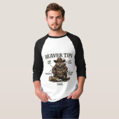 カウボーイ ビーバー おもしろ 野生西部 ヴィンテージ Tシャツ (正面フル)
