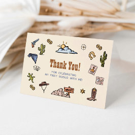 カウボーイ ファースト ロデオ 1歳の誕生日ありがとう ウェスタン サンキューカード