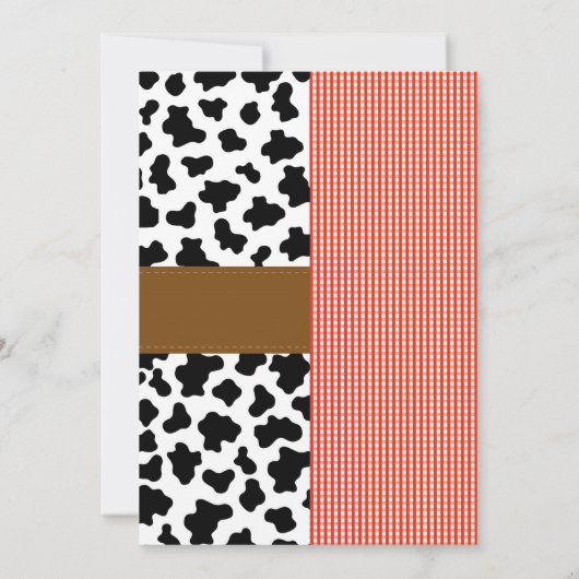 カウボーイ&ファームジョイントボーイガール誕生日動物 招待状 (裏面)