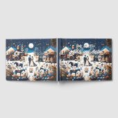 カウボーイ&ブライトブルーウェスタンスタイル結婚ズ ゲストブック (全面)