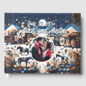 カウボーイ&ブライトブルーウェスタンスタイル結婚ズ ゲストブック (正面)