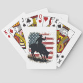 カウボーイ・ブル・ライダー愛国的なアメリカ国旗のカウボーイズ トランプ (裏面)
