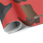 カウボーイ・ブーツおよび帽子の誕生日 ラッピングペーパー (ロールコーナー)