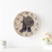 カウボーイ・ブーツおよび帽子 ラージ壁時計 (ホーム)