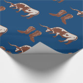 カウボーイ・ブーツおよび長角牛は西部を操縦します ラッピングペーパー (角)