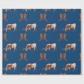 カウボーイ・ブーツおよび長角牛は西部を操縦します ラッピングペーパー (フラット)