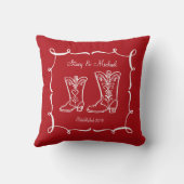 カウボーイ・ブーツのカップルの装飾用クッション クッション (裏面)