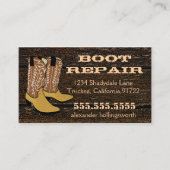カウボーイ・ブーツの古い木製の一見 名刺 (正面)