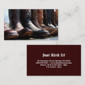 カウボーイ・ブーツの名刺のヴィンテージ 名刺 (正面/裏面)