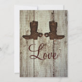 カウボーイ・ブーツの国の西部の結婚式招待状 招待状 (裏面)