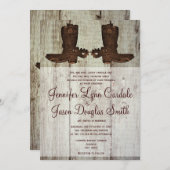 カウボーイ・ブーツの国の西部の結婚式招待状 招待状 (正面/裏面)
