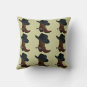 カウボーイ・ブーツの帽子および西部拍車の国 クッション (裏面)