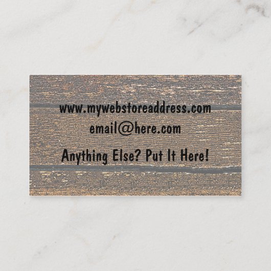 カウボーイ・ブーツの西部のテーマ 名刺 (裏面)