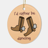 カウボーイ・ブーツはむしろ西部国を踊っています セラミックオーナメント (左)