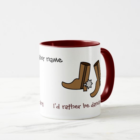カウボーイ・ブーツはむしろ西部国を踊っています マグカップ (正面右)