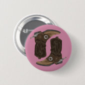 カウボーイ・ブーツパターン 缶バッジ (正面&裏面)