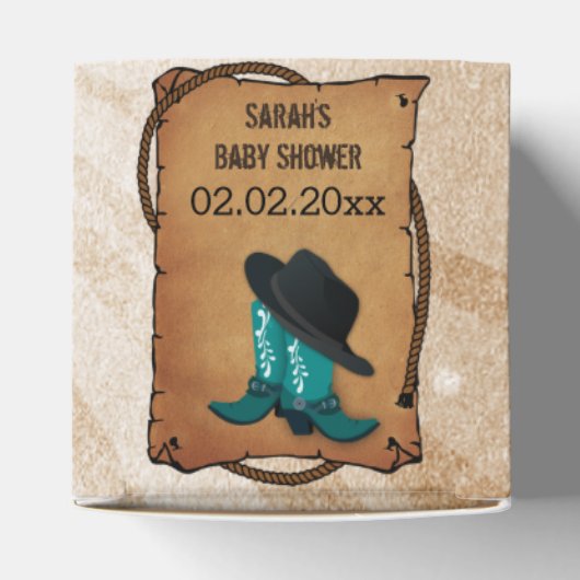 カウボーイ・ブーツ西パーソナライズされたの好重箱 フェイバーボックス (上部)