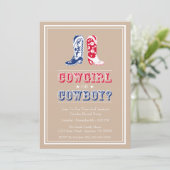 カウボーイ·ブーツ·ジェンダー·リビール·パーティの招待状 招待状 (スタンド正面)