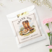 カウボーイ ブーツ ラスティック サンクス ギフトバッグ, ウエスタン カントリー フェイバーバッグ (封をした状態)