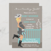 カウボーイ ベイビー シャワーの招待状 - 金髪 ウェスタン 招待状 (正面/裏面)