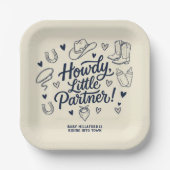 カウボーイ ベビーシャワー プレート Howdy Little Partner (正面)