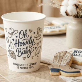 カウボーイ ベビーシャワー ペーパーカップ おめでとう Oh Howdy Baby