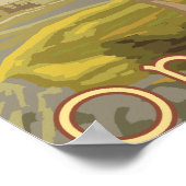 カウボーイ&ホース – オレゴン州ペンドルトン ポスター (角)