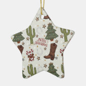 カウボーイ・メリー・クリスマス セラミックオーナメント (左)