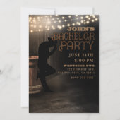 カウボーイ・ラスティック・カントリー・サルーン・パブ・独身パーティー 招待状 (正面)