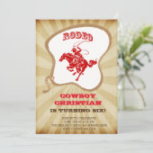 カウボーイ・ロデオの誕生日パーティー招待状 招待状 (スタンド正面)