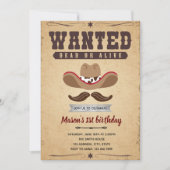 カウボーイ・ロデオの誕生日パーティー テーマの招待状を探しています 招待状 (正面)