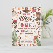 カウボーイ・ロデオ1歳の誕生日どのように西は1だった 招待状 (スタンド正面)