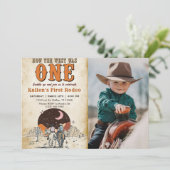 カウボーイ・ロデオ1歳の誕生日どのように西は1だった 招待状 (スタンド正面)