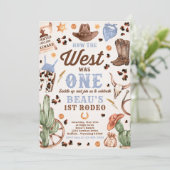 カウボーイ・ロデオ1歳の誕生日どのように西は1だった 招待状 (スタンド正面)