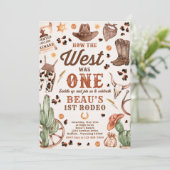 カウボーイ・ロデオ1歳の誕生日どのように西は1だった 招待状 (スタンド正面)