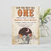 カウボーイ・ロデオ1歳の誕生日どのように西は1だった 招待状 (スタンド正面)