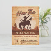 カウボーイ・ロデオ1歳の誕生日どのように西は1だった 招待状 (スタンド正面)