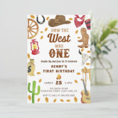 カウボーイ・ロデオ1歳の誕生日どのように西は1だった 招待状 (スタンド正面)