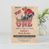 カウボーイ・ロデオ1歳の誕生日どのように西は1だった 招待状 (スタンド正面)