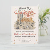 カウボーイ・ロデオ1歳の誕生日どのように西は1だった 招待状 (スタンド正面)