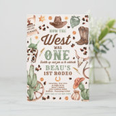 カウボーイ・ロデオ1歳の誕生日どのように西は1だった 招待状 (スタンド正面)