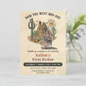 カウボーイ・ロデオ1歳の誕生日どのように西は1だった 招待状 (スタンド正面)