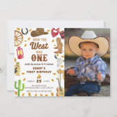カウボーイ・ロデオ1stバースデーフォト 招待状 (正面)