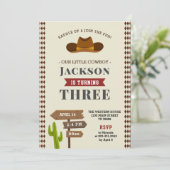 カウボーイ ロデオ ウェスタン サルーン キッズ ボーイ 誕生日パーティー 招待状 (スタンド正面)