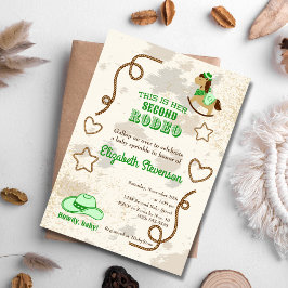 カウボーイ・ロデオ ユニセックス ハウディ ベイビーシャワー スプリンクル 招待状